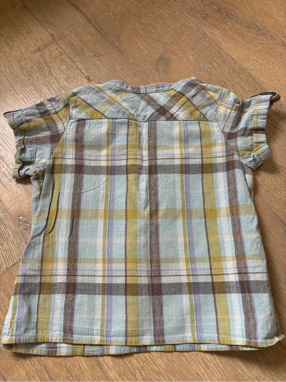 Bonpoint Plaid Short-Sleeve Henley shirt boys 2